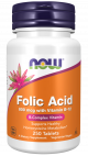 NOW Folic acid 800 mcg with vitamin B12 250 tablets