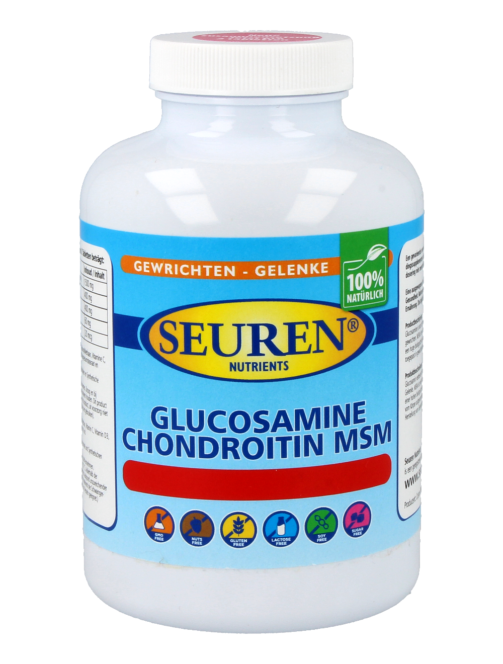 Voorgevoel Vergemakkelijken Glimp Seuren Nutrients Glucosamine Chondroitin MSM 240 Tabetten