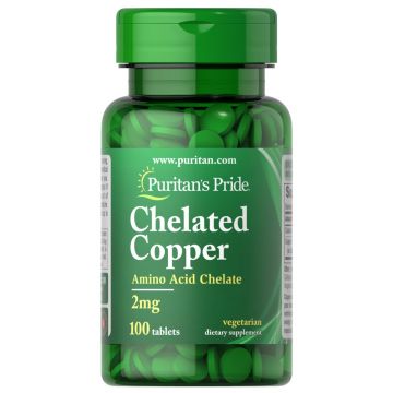 Puritan's Pride Chelated Copper 100 tablets 1330