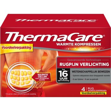 Thermacare Rugpijn verlichting warmte kompres Voordeelverpakking 4 stuks. tot 16 uur