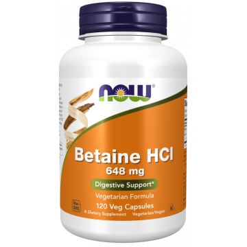 NOW Betaine HCI 648mg 120 capsules