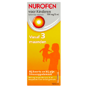 Nurofen For Children from 3 months Sugar Free Suspension Orange Flavor 100mg/5ml | 100 ml