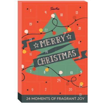Sentio Adventkalender rood  Merry Xmas met 24 mini damestasverstuivers