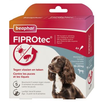 Beaphar Fiprotec for dogs against ticks and fleas 10-20 kg 4 x 1.34 ml pipettes