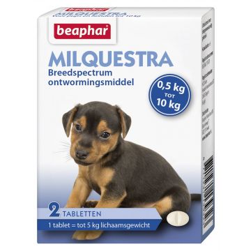 Beaphar Milquestra worm tablets small dog / puppy 2 tablets 0.5 - 10 kg