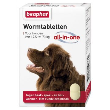 Beaphar Worm Tablets All-in-One 17.5 - 70 kg 2 Tablets