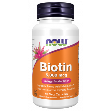 NOW Biotin 5000 mcg 60 capsules