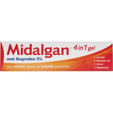 Midalgan 4 in 1 gel met ibupofen 5% 100 gram