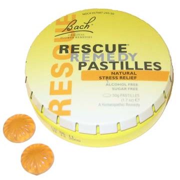 Bach Rescue Pastilles Sinaasappel Blikje à 50 gram (ca. 38 pastilles). 