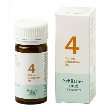 Schussler zout pfluger nr 4 Kalium Chloratum D6 100 Tabletten Glutenvrij