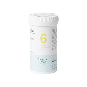 Schussler zout pfluger nr 6 Kalium Sulfuricum D6 400 Tabletten Glutenvrij