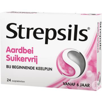 Strepsils Strawberry Sugar Free 24 Lozenges