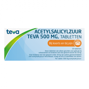 Teva Acetylsalicylic Acid 500mg 20 Tablets