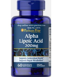 Puritan's Pride Alpha Lipoic Acid 300 mg 60 softgels 13576