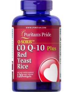 Puritan's Pride Co Q 10 Plus Red Yeast Rice 120 Softgels 17045