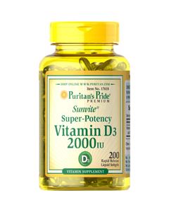 Puritan's Pride Vitamin D3 2000 IE 200 Softgels 17618