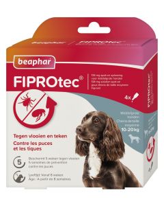 Beaphar Fiprotec for dogs against ticks and fleas 10-20 kg 4 x 1.34 ml pipettes