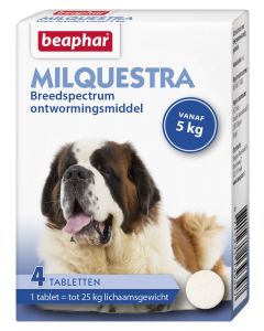 Beaphar Milquestra worm tablets dog 4 tablets from 5 - 25 kg