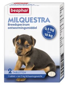 Beaphar Milquestra worm tablets small dog / puppy 2 tablets 0.5 - 10 kg