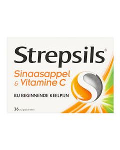 Strepsils Sinaasappel & Vitamine C 36 Zuigtabletten